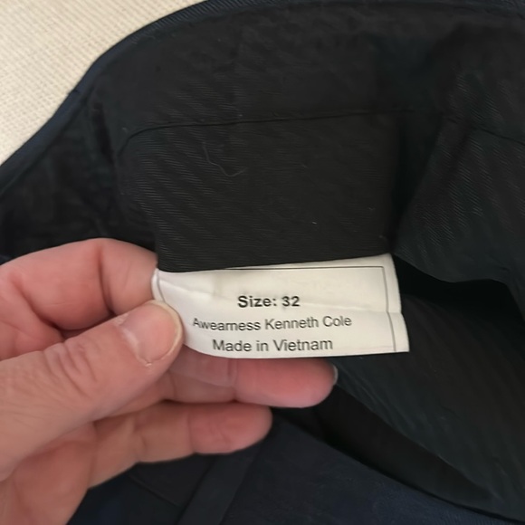 Kenneth Cole Awearness Chillflex Slim Fit Suit Separates Pants - Navy Blue - 32 - Picture 7 of 10